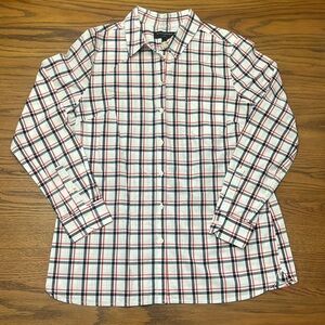 Banana Republic plaid button down top
